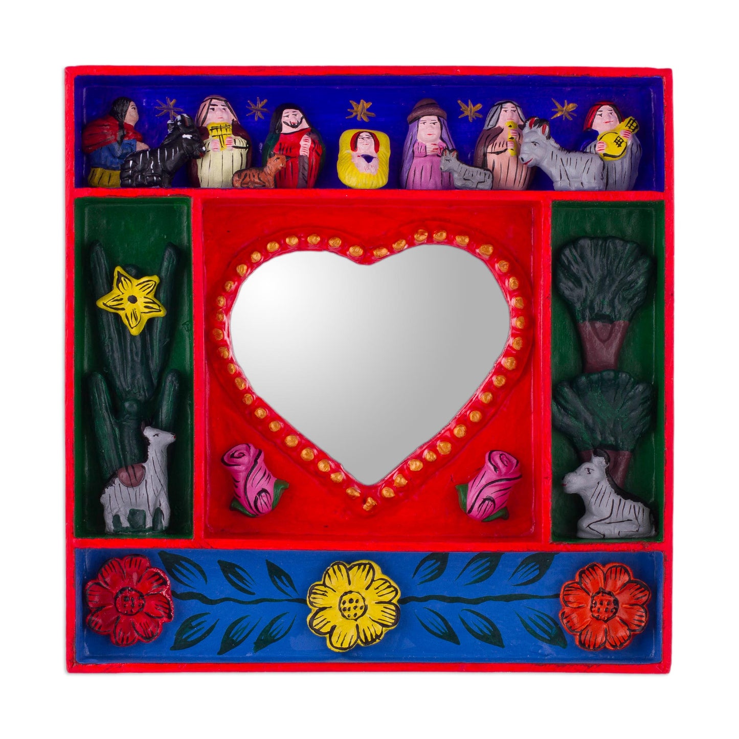 Love Divine Wood Retablo Mirror