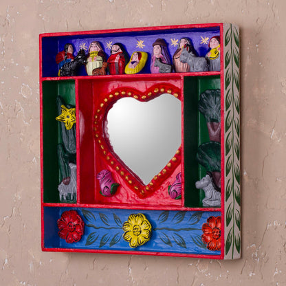 Love Divine Wood Retablo Mirror