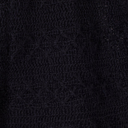 Ebony Intrigue Knitted Black Baby Alpaca Blend Neck Warmer from Peru