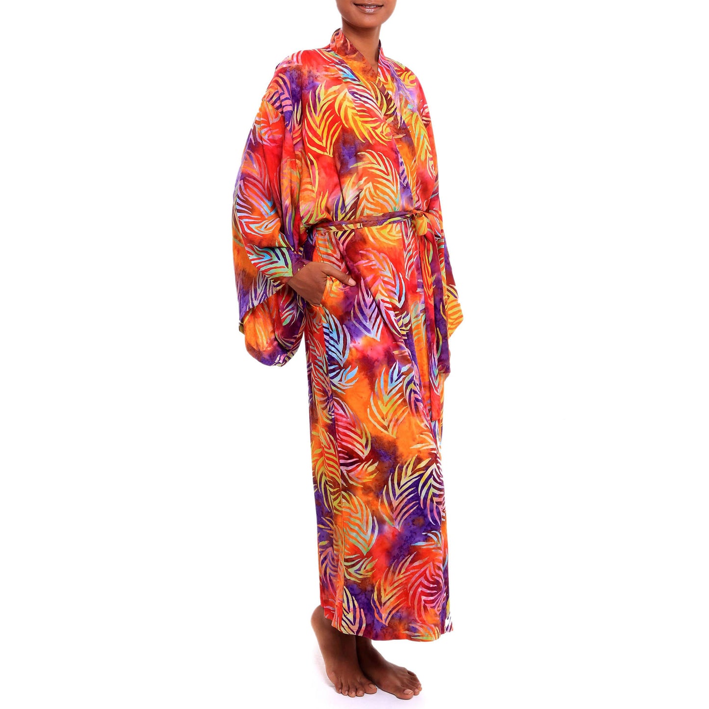 Sunset Grove Batik Rayon Robe