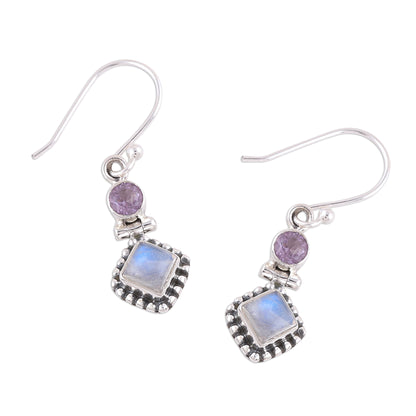 Enchanting Duo Handmade Multi-Gemstone Sterling Silver Dangle Earrings