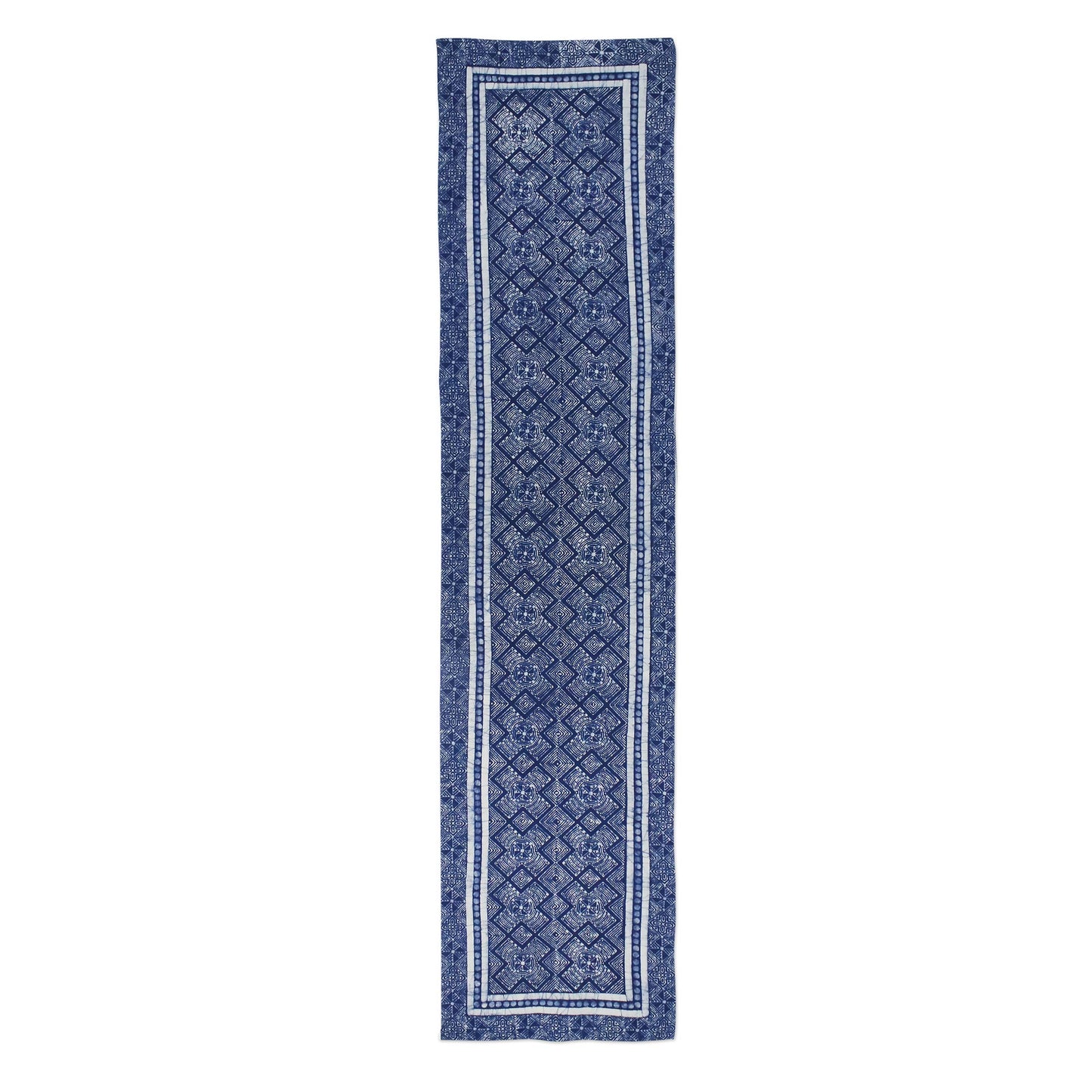 Hmong Energy Hand Stamped All Cotton Hill Tribe Style Table Runner