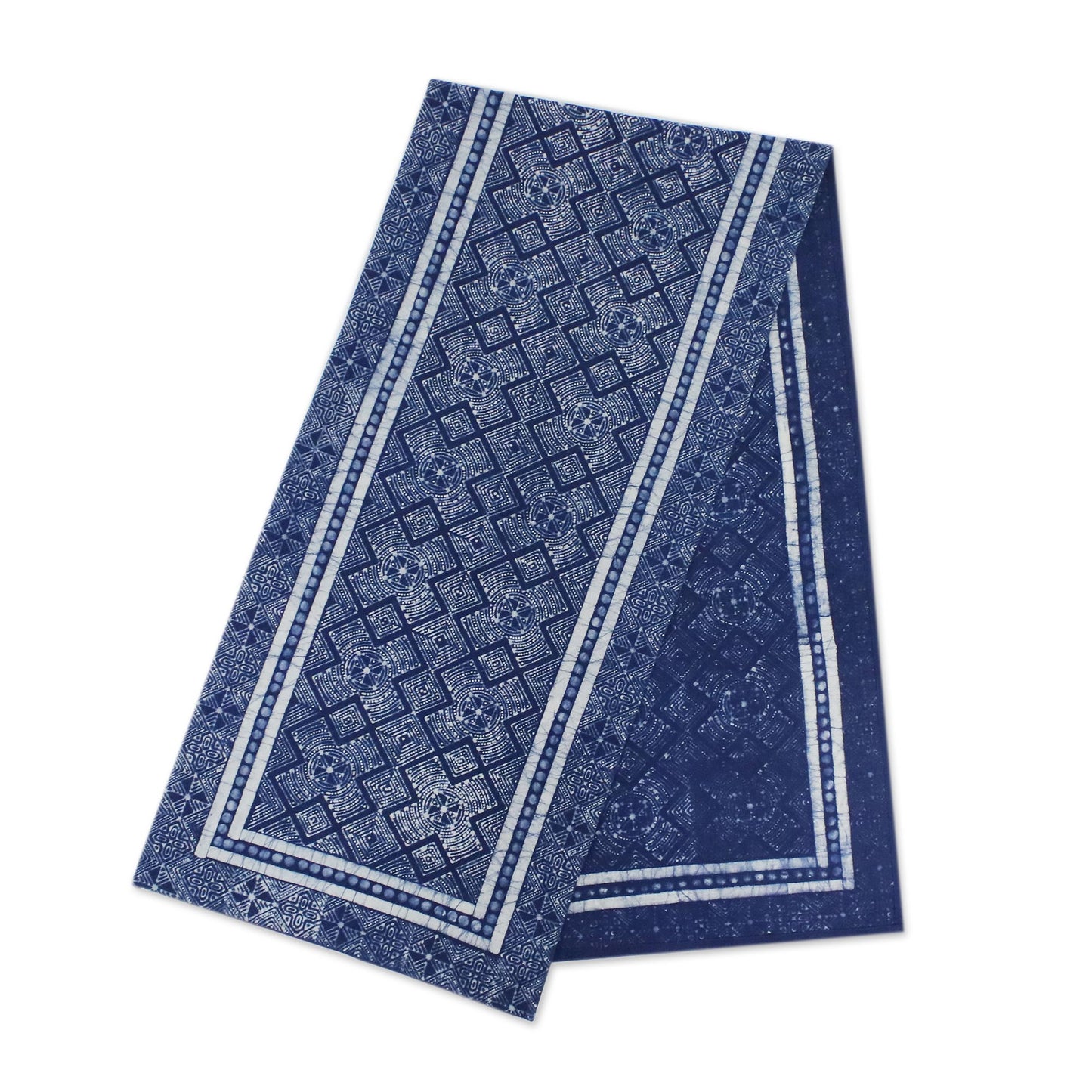 Hmong Energy Hand Stamped All Cotton Hill Tribe Style Table Runner