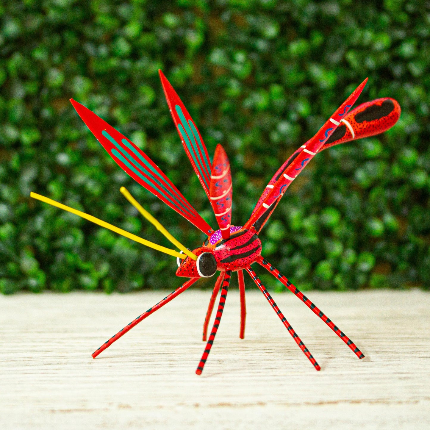 Red Dragonfly Handmade Dragonfly Alebrije Figurine in Red from Oaxaca