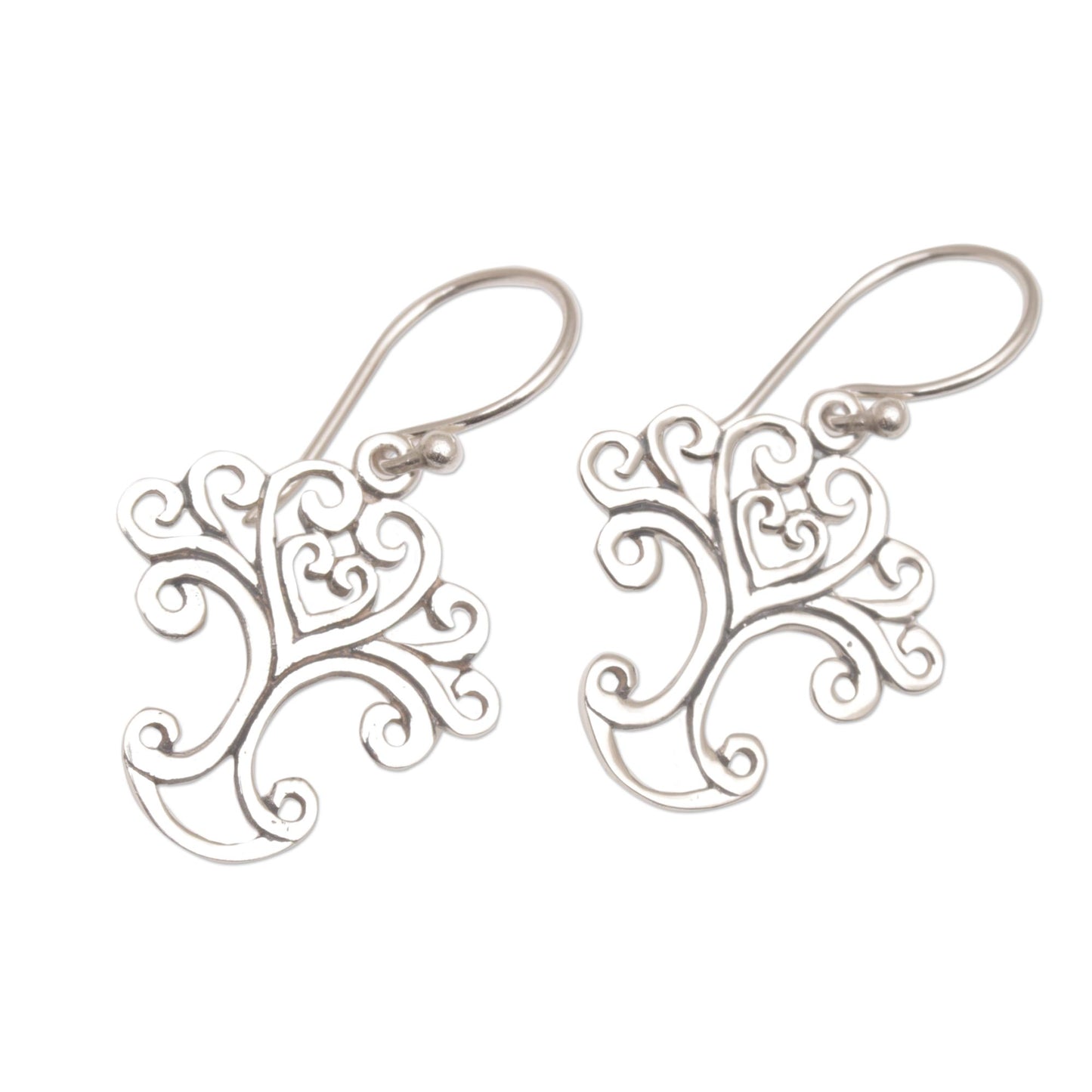 Loving Tree Handmade Sterling Silver Tree Earrings from Indonesia