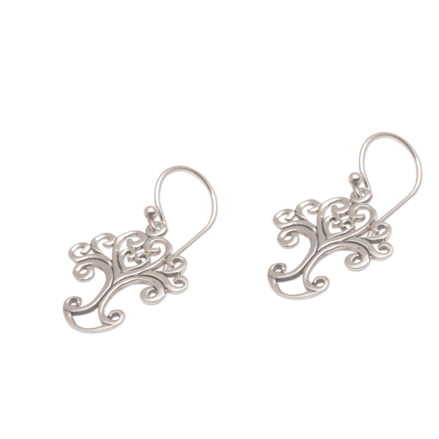 Loving Tree Handmade Sterling Silver Tree Earrings from Indonesia