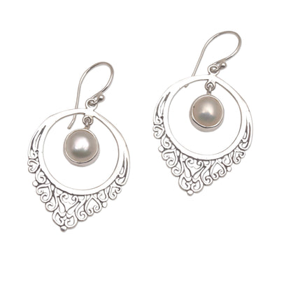 Fair Daydream Handmade 925 Sterling Silver Cultured Mabe Pearl Earrings