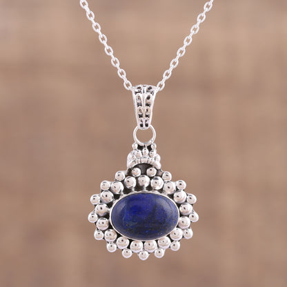 Jewel of Jaipur Lapis Lazuli and Sterling Silver Pendant Necklace from India