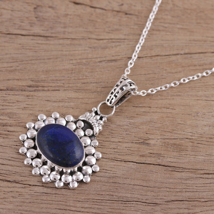 Jewel of Jaipur Lapis Lazuli and Sterling Silver Pendant Necklace from India