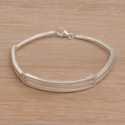 Ternion Men's Handmade Sterling Silver Bracelet from Bali