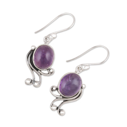 Pleasing Violet Handmade 925 Sterling Silver Amethyst Dangle Earrings