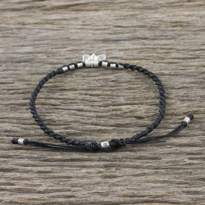 Cute Butterfly Karen Silver Butterfly Charm Anklet from Thailand