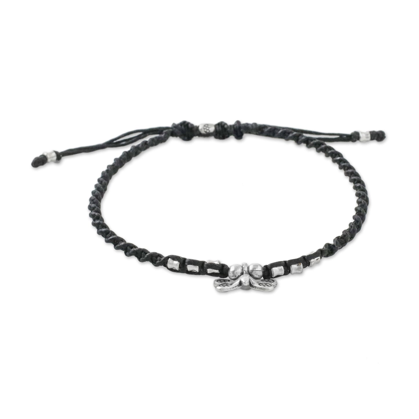 Cute Butterfly Karen Silver Butterfly Charm Anklet from Thailand