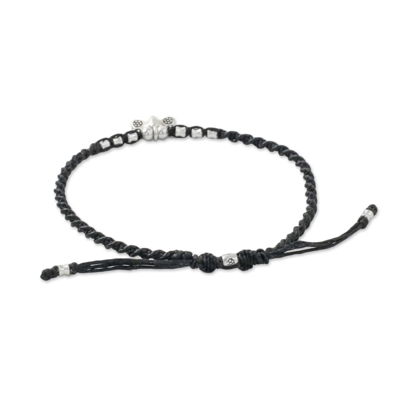 Cute Butterfly Karen Silver Butterfly Charm Anklet from Thailand