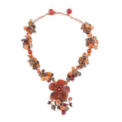 Dazzling Bloom Multi-Gem Flower Necklace