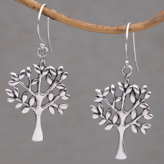 Lemon Trees Silver Dangle Earrings