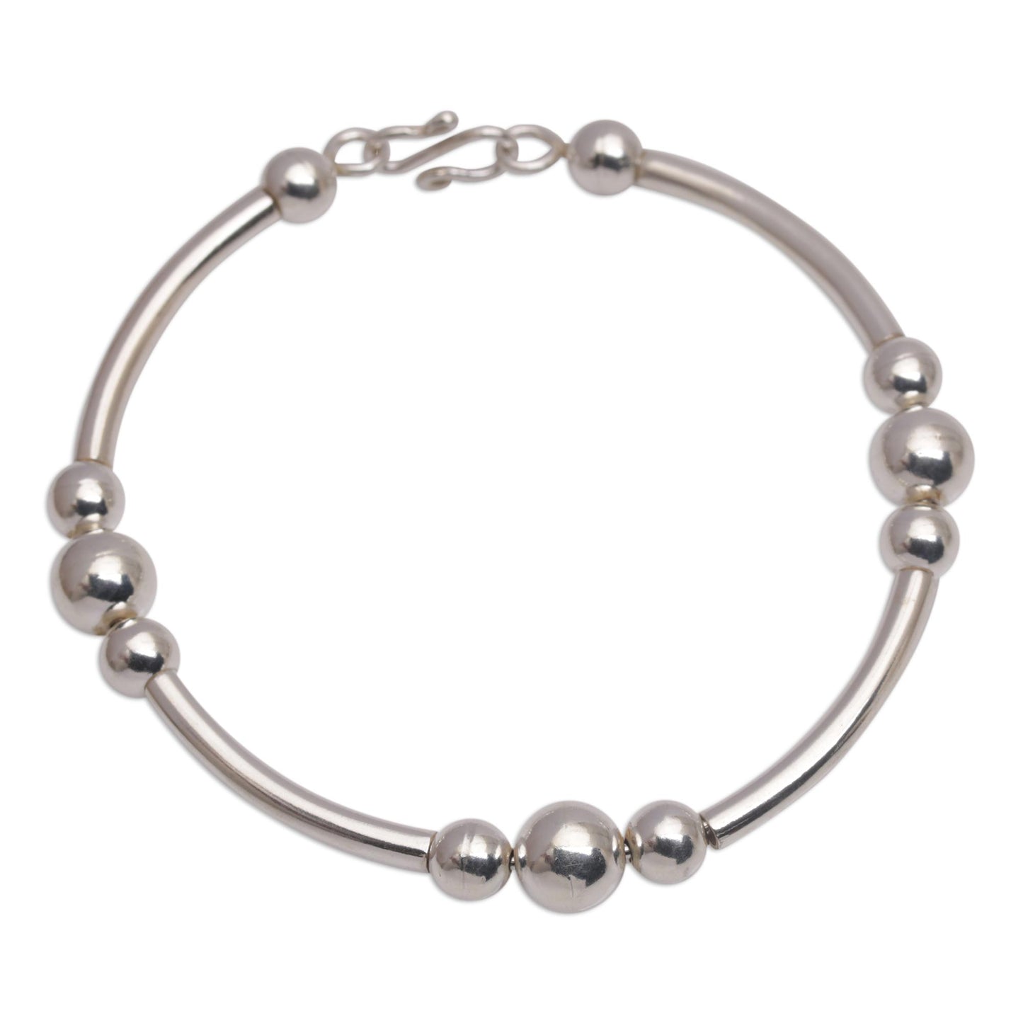 Balinese Bola Sterling Silver Bracelet Handcrafted in Bali