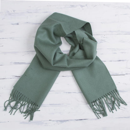 Celadon Embrace 100% Baby Alpaca Celadon Green Scarf