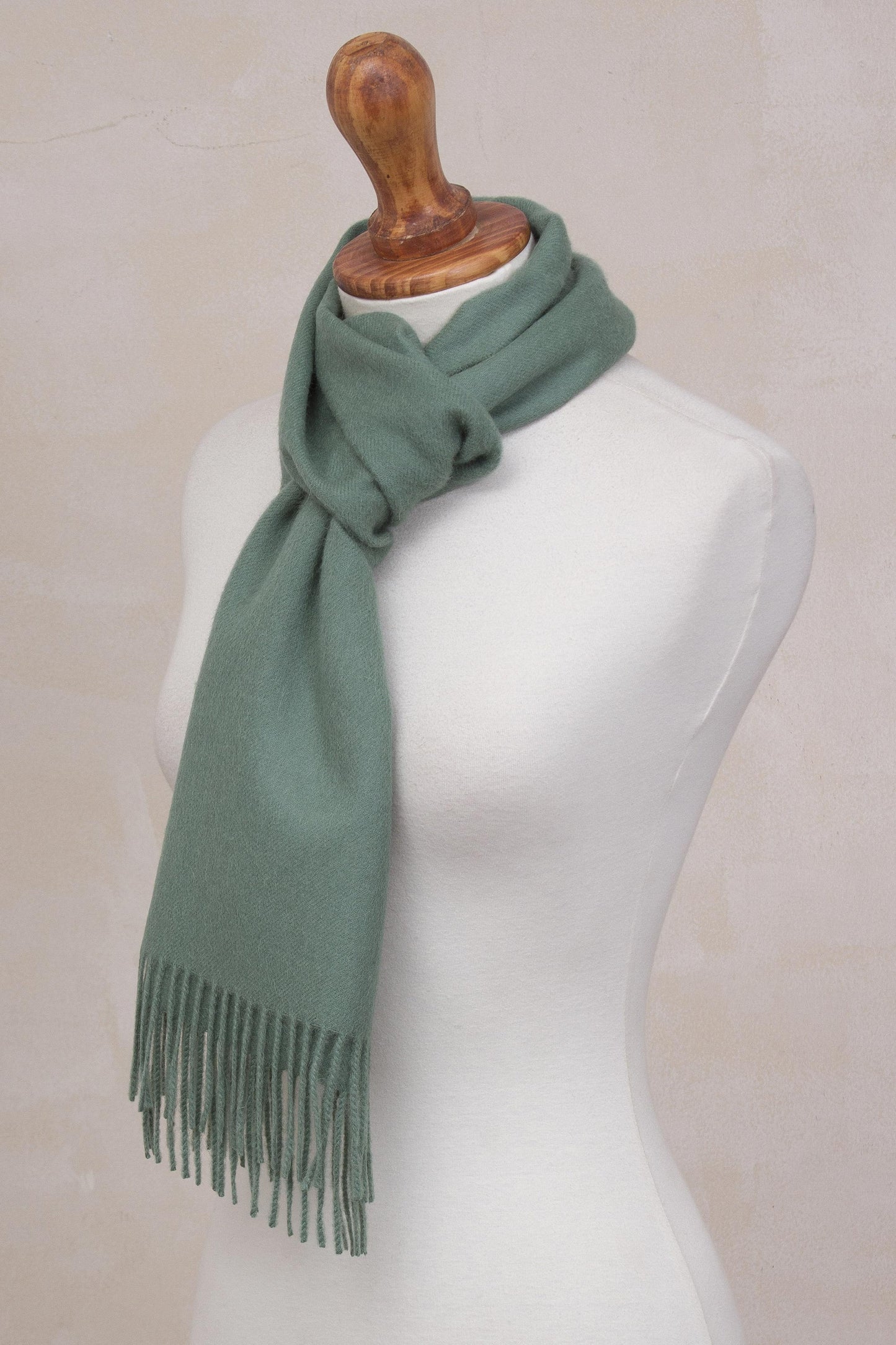 Celadon Embrace 100% Baby Alpaca Celadon Green Scarf