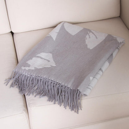 Impact in Grey Grey 100% Baby Alpaca Wool Fringed Blanket