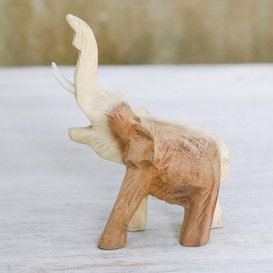 Wild Life Brown Wood Elephant Sculpture