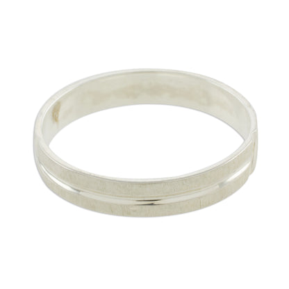 Faith in Life Simple Sterling Silver Band Ring Crafted in Guatemala