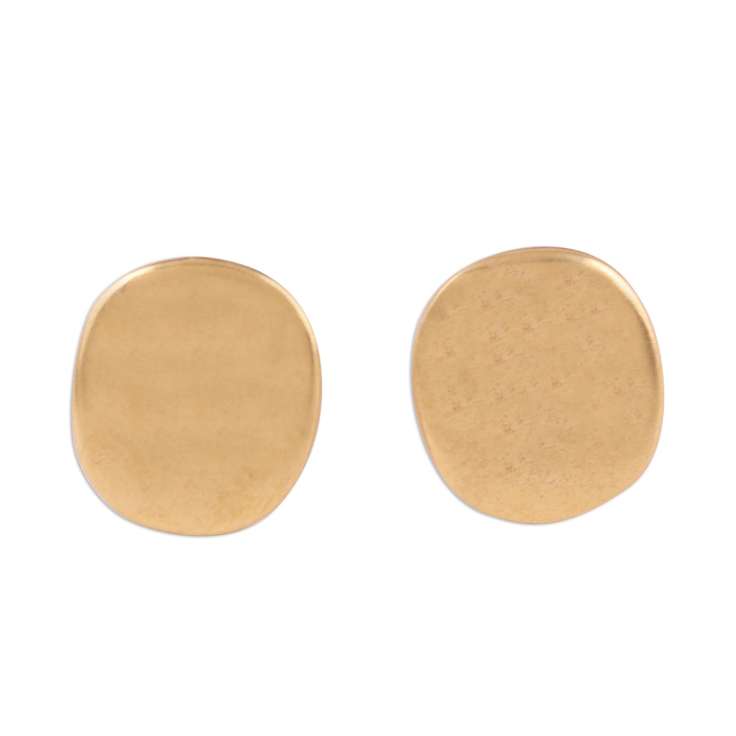 Vibrant Buttons Handmade 22k Gold Plated Sterling Silver Stud Earrings