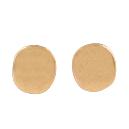 Vibrant Buttons Handmade 22k Gold Plated Sterling Silver Stud Earrings