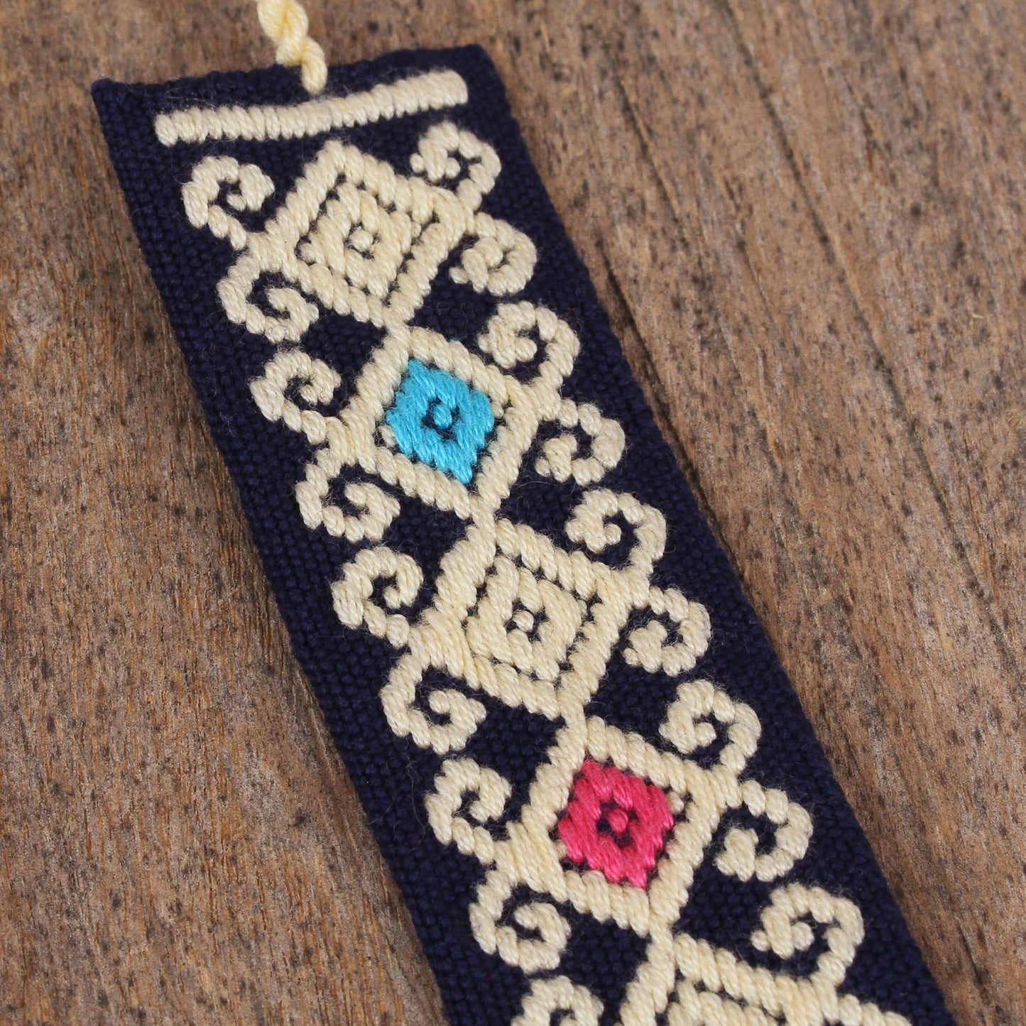 Star Garden Handwoven Multi-Color Embroidered Cotton Bookmark