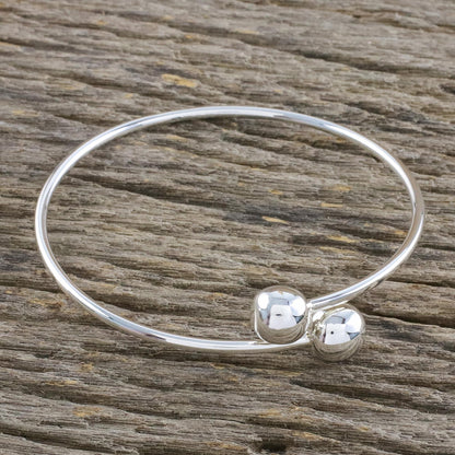 Silver Friends Sterling Silver Bangle Bracelet