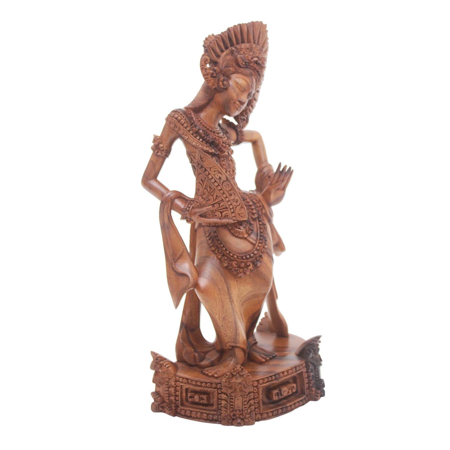 Janger Beauty Suar Wood Hand Carved Janger Dancer Sculpture