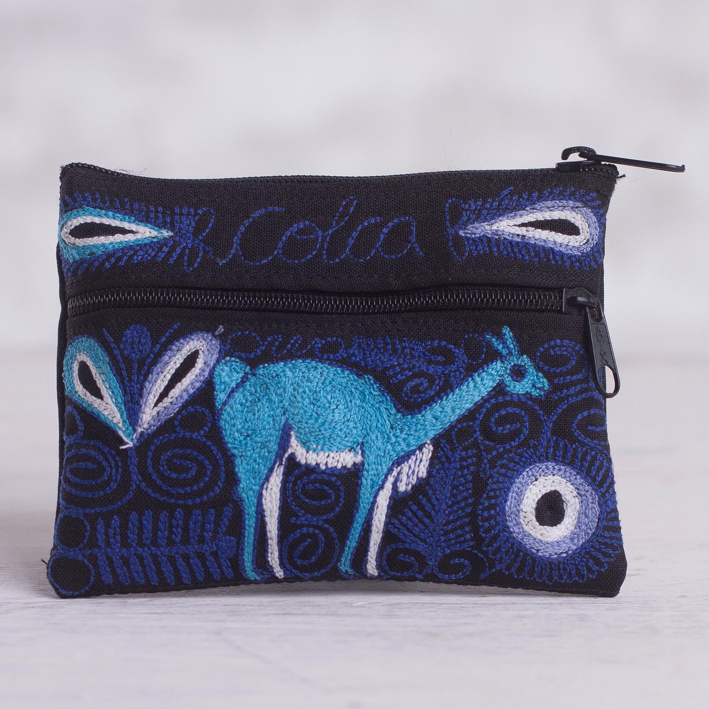 Colca Deer Deer-Themed Embroidered Coin Purse from Peru