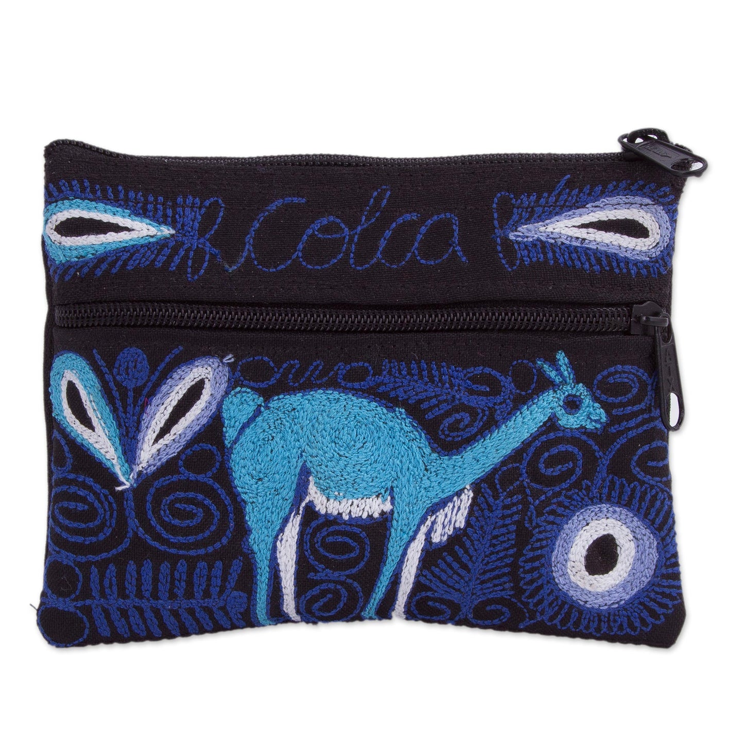 Colca Deer Deer-Themed Embroidered Coin Purse from Peru