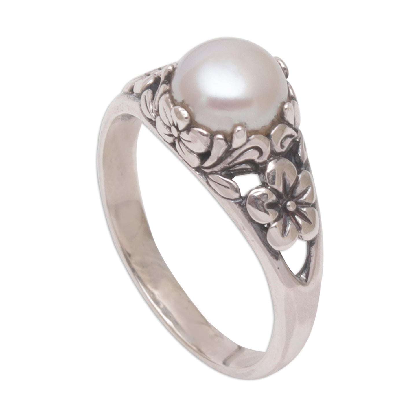 Eden's Promise in White Cultured Freshwater Pearl Sterling Silver Solitaire Ring