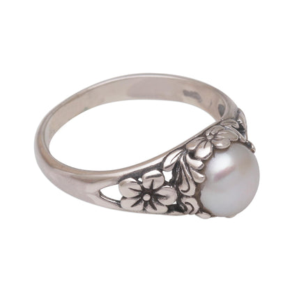 Eden's Promise in White Cultured Freshwater Pearl Sterling Silver Solitaire Ring