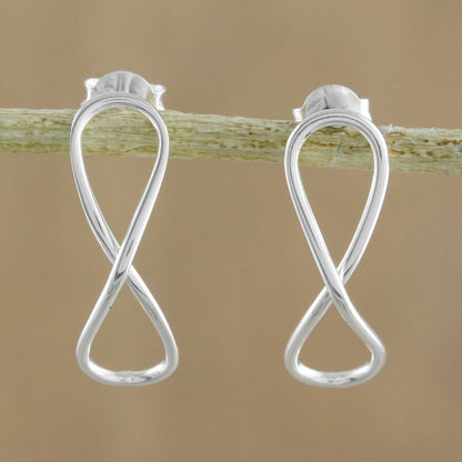 For All Time Sterling Silver Infinity Symbol Drop Earrings