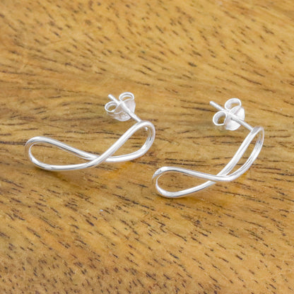 For All Time Sterling Silver Infinity Symbol Drop Earrings