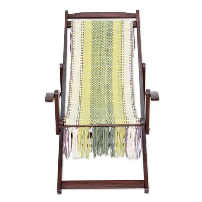 Paradise Fields Adjustable Wood Frame Recycled Cotton Blend Hammock Chair