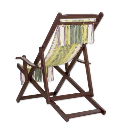 Paradise Fields Adjustable Wood Frame Recycled Cotton Blend Hammock Chair