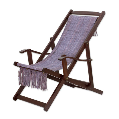 Oceanside Adjustable Frame Purple Recycled Cotton Blend Hammock Chair