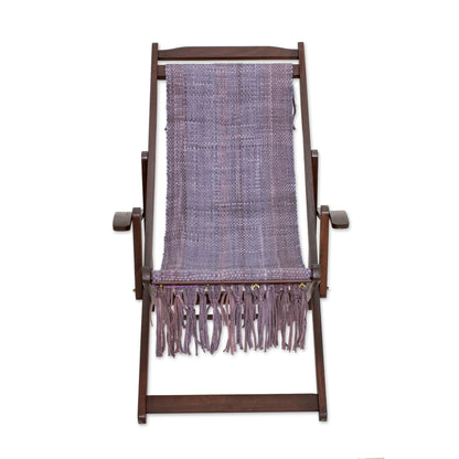 Oceanside Adjustable Frame Purple Recycled Cotton Blend Hammock Chair