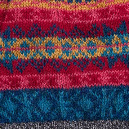 Multicolored Inca Multicolored Knit 100% Alpaca Hat from Peru