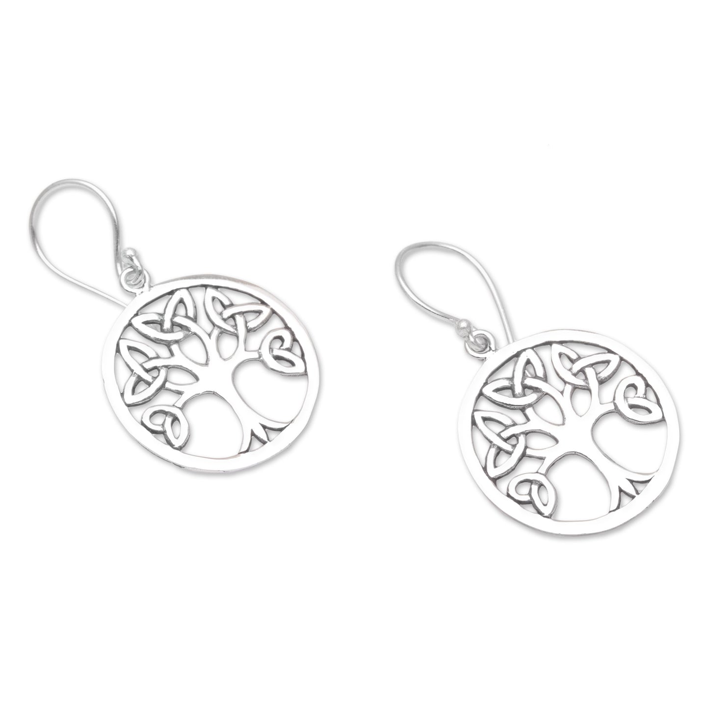 Knotting Tree Celtic Knot Tree Sterling Silver Dangle Earrings from Bali