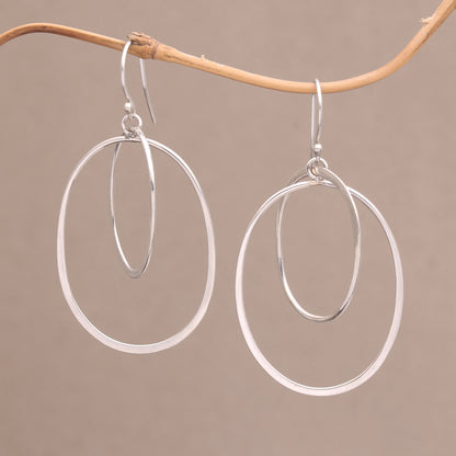 Around You Sterling Silver Dangle Earrings Handcrafted in Bali