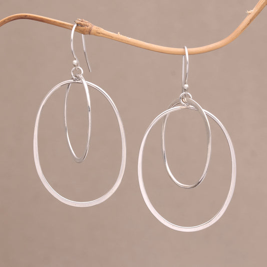 Around You Sterling Silver Dangle Earrings Handcrafted in Bali