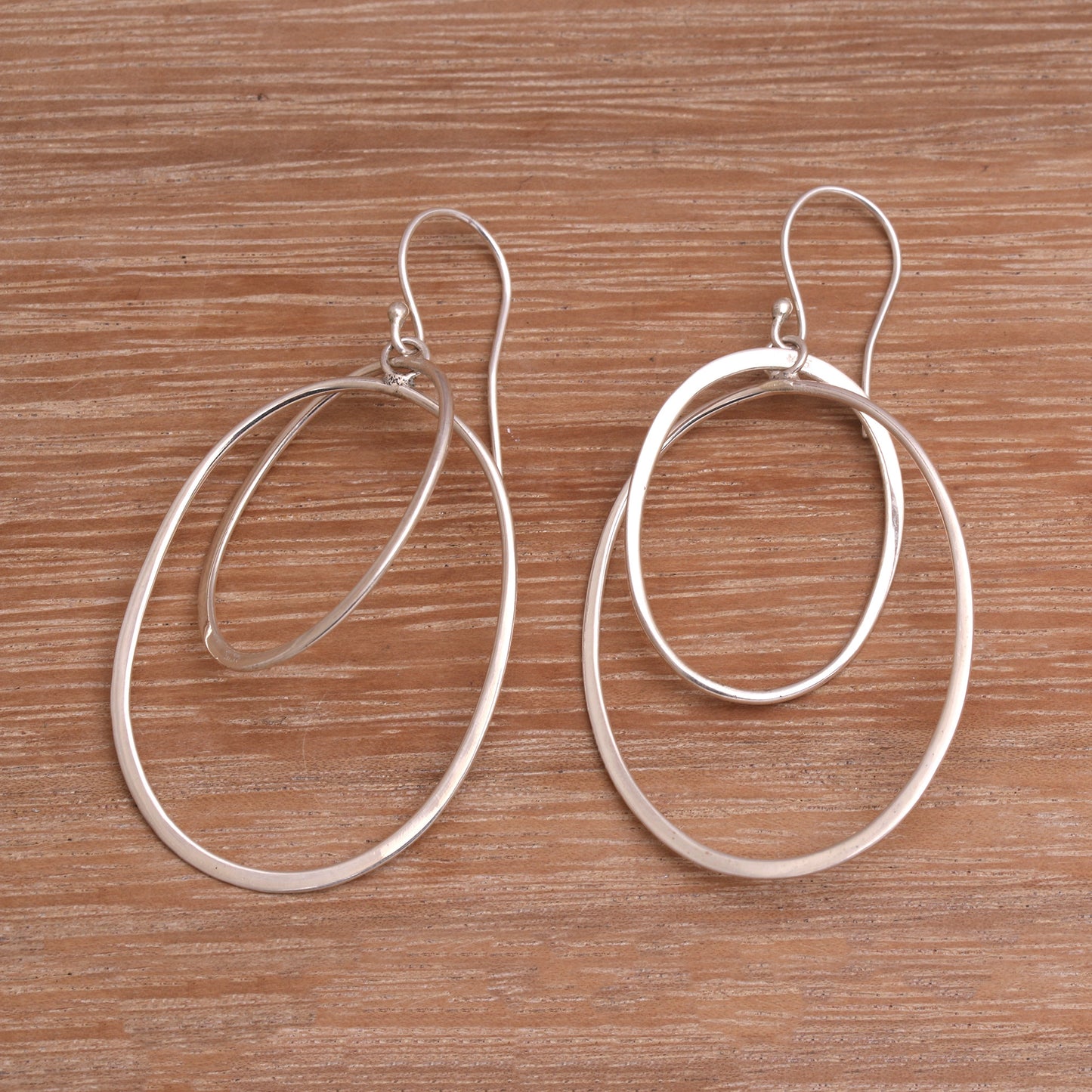 Around You Sterling Silver Dangle Earrings Handcrafted in Bali