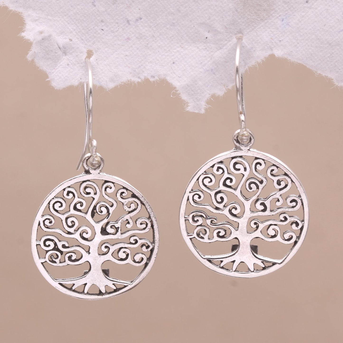 Tree of Dreams Sterling Silver Dangle Earrings