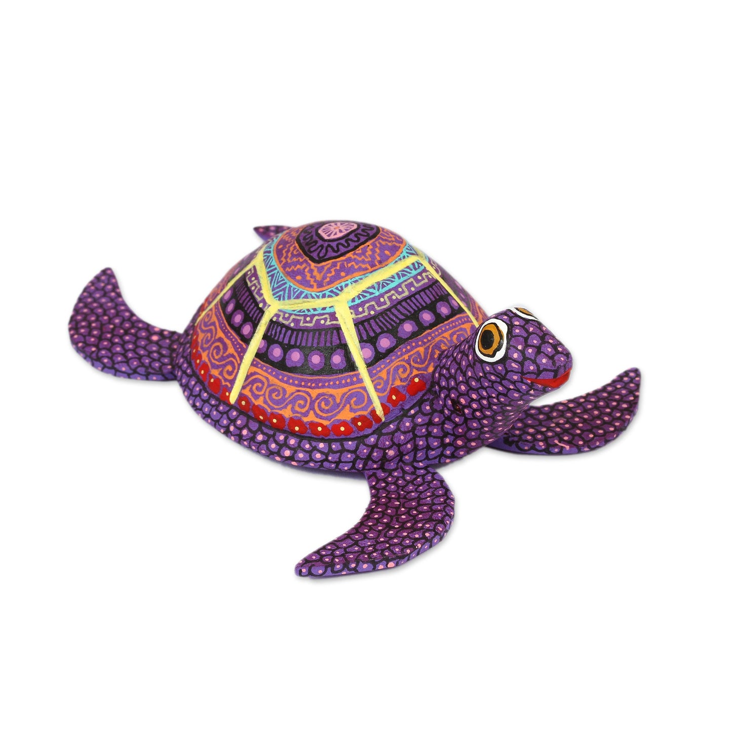 Exquisite Turtle Handcrafted Copal Wood Alebrije Turtle Figurine