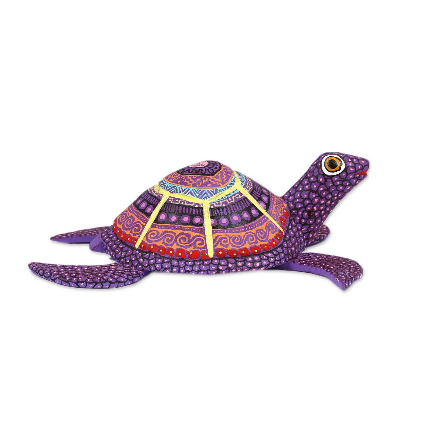 Exquisite Turtle Handcrafted Copal Wood Alebrije Turtle Figurine