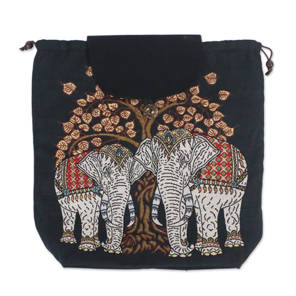 Elephant Tree Cotton Backpack